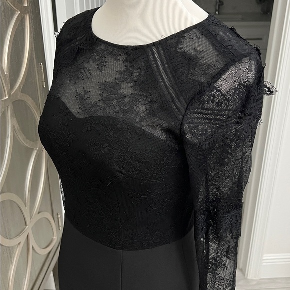 David Meister Elegant Black Long Sleeve Dress - Picture 6 of 7